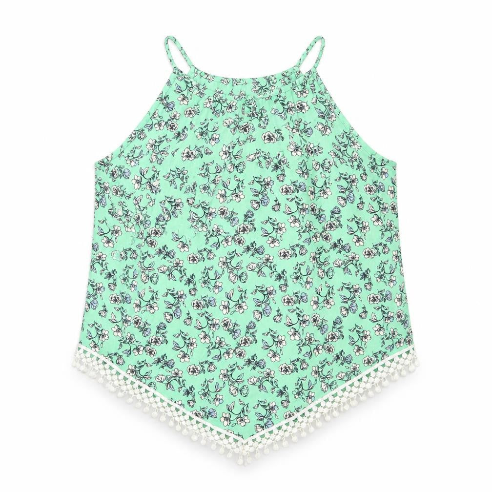H&M Womens Green Floral  Camisole Blouse Size 6