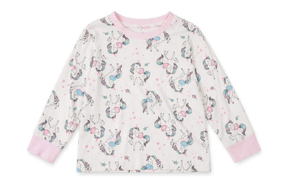 Matalan Girls White    Pyjama Top Size 3-4 Years  - unicorn