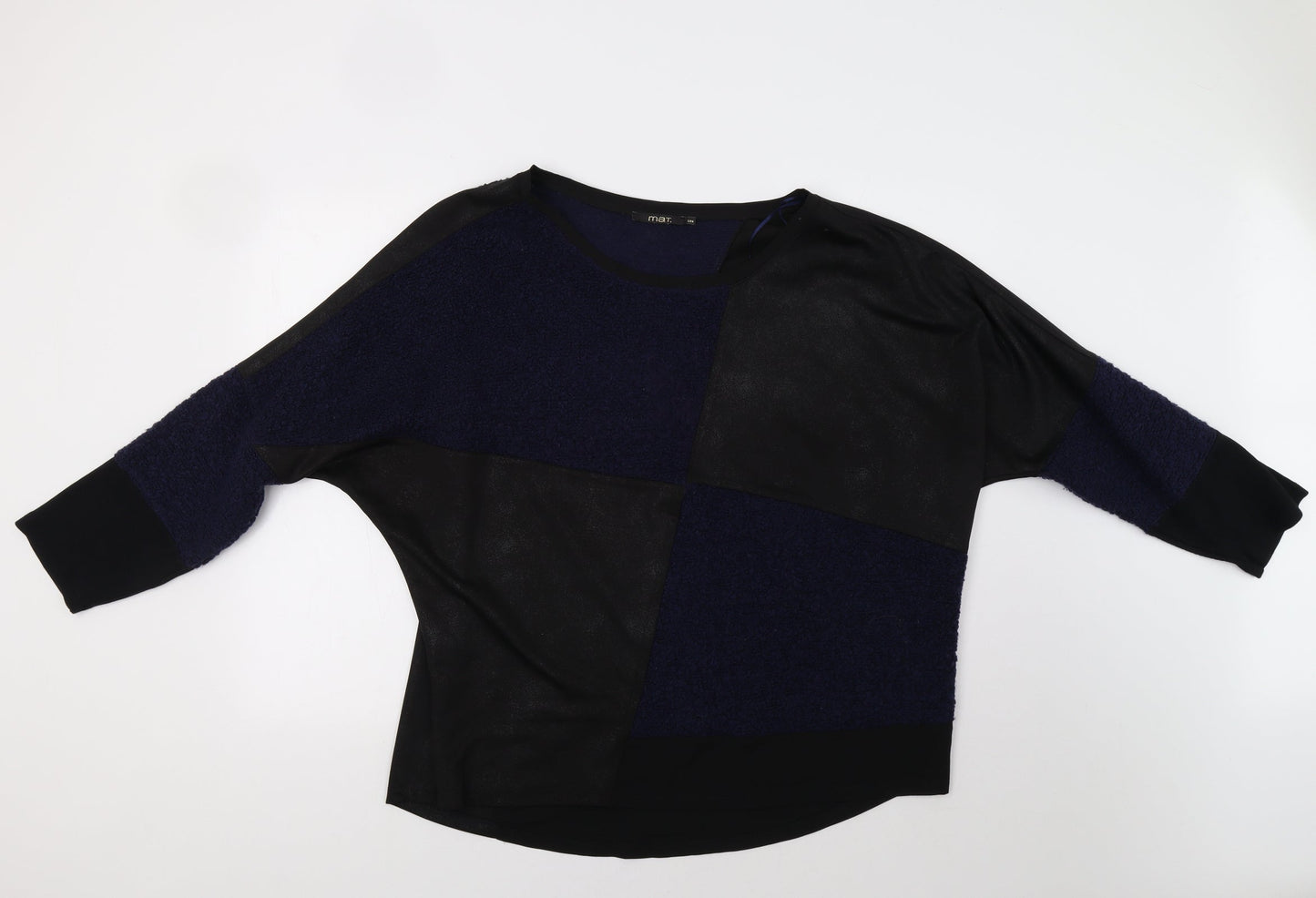 Mat Womens Blue Geometric  Pullover Jumper Size M