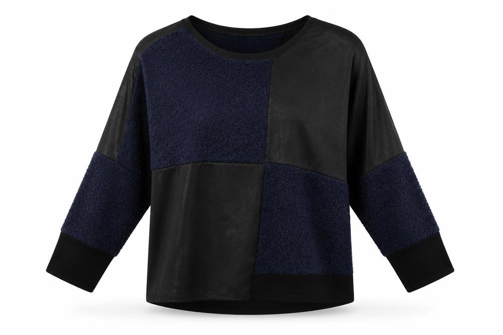 Mat Womens Blue Geometric  Pullover Jumper Size M