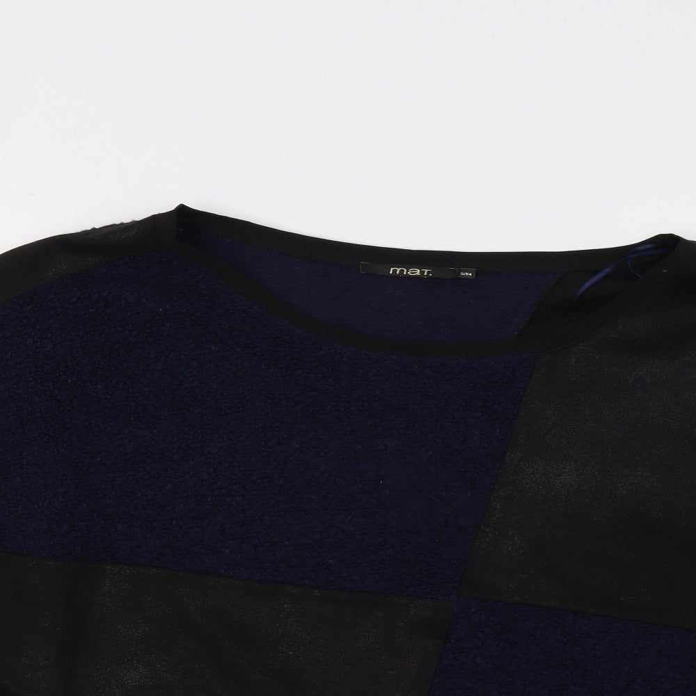 Mat Womens Blue Geometric  Pullover Jumper Size M