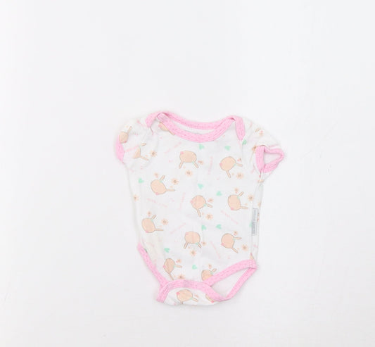 Nursery Rhyme Baby White   Romper One-Piece Size 0-3 Months  - Bunnies