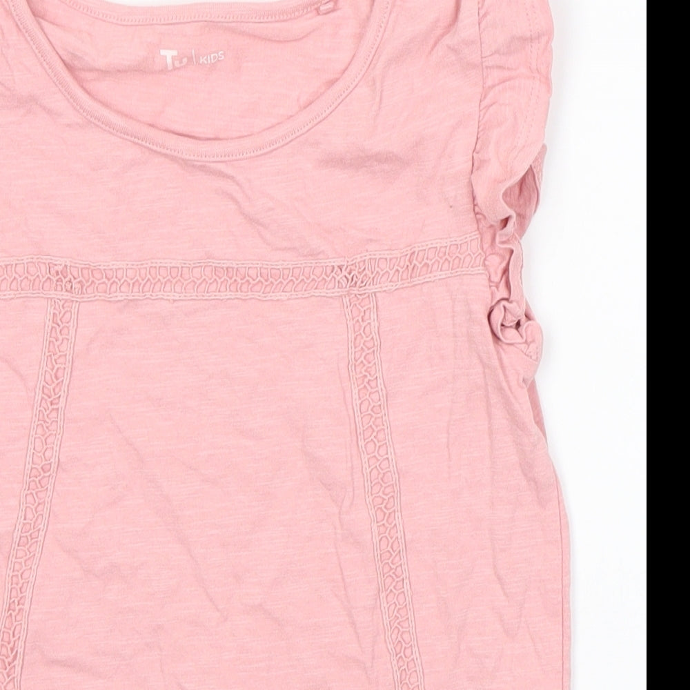 TU Girls Pink   Basic T-Shirt Size 7 Years