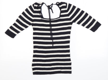 Next Womens Blue Striped  Basic Blouse Size 10