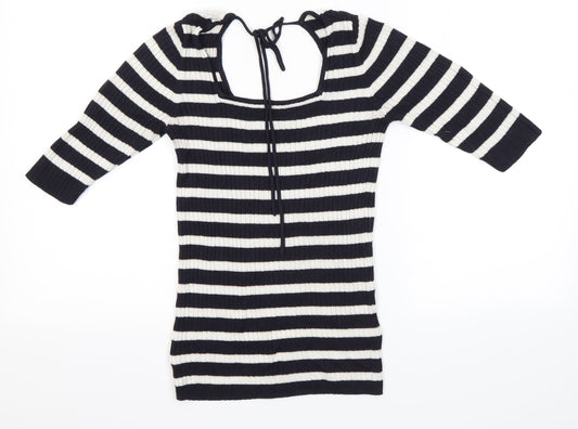 NEXT Womens Blue Striped  Basic Blouse Size 10