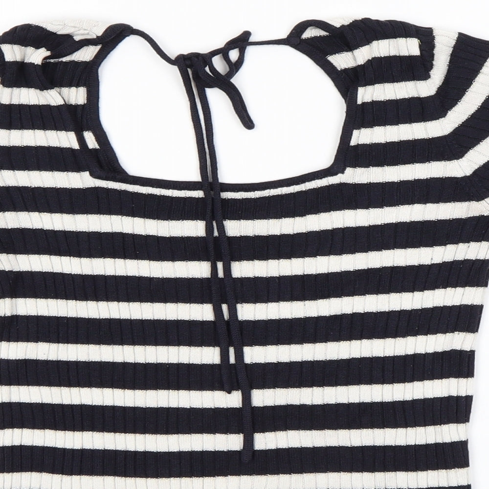 NEXT Womens Blue Striped  Basic Blouse Size 10