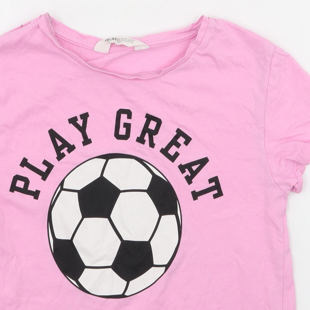 H&M Girls Pink   Basic Polo Size 8-9 Years
