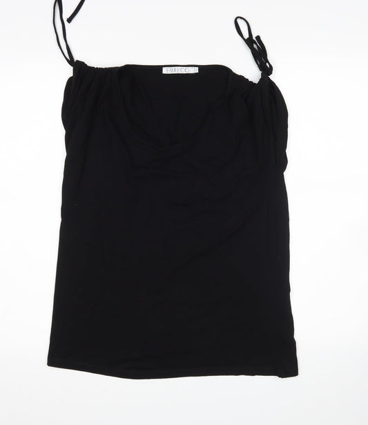 Emreco Womens Black   Basic T-Shirt Size 14