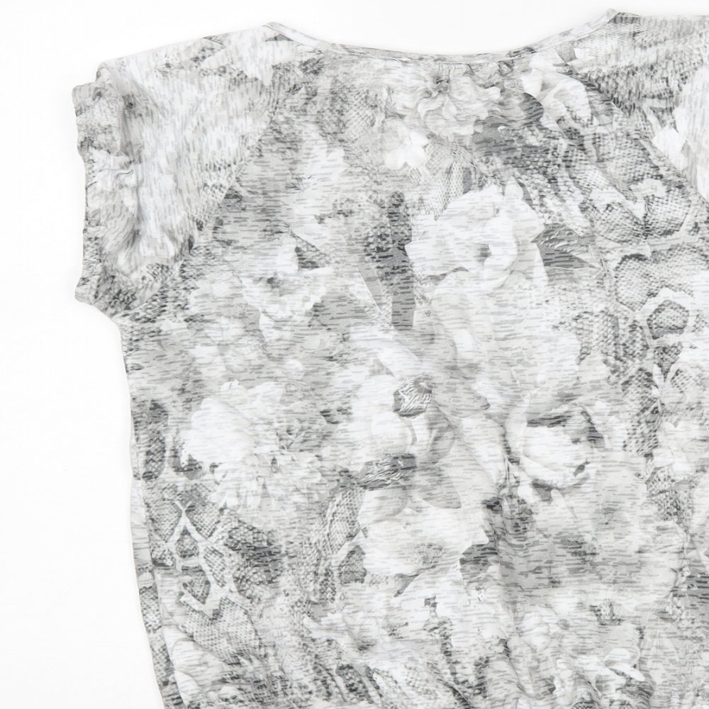 Betty Barclay Womens Grey Animal Print  Basic T-Shirt Size 12