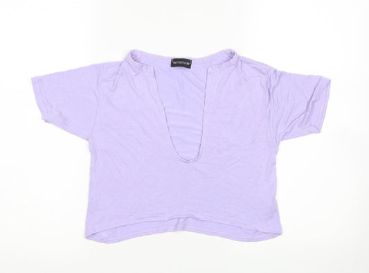 PRETTYLITTLETHING Womens Purple   Cropped T-Shirt Size 8