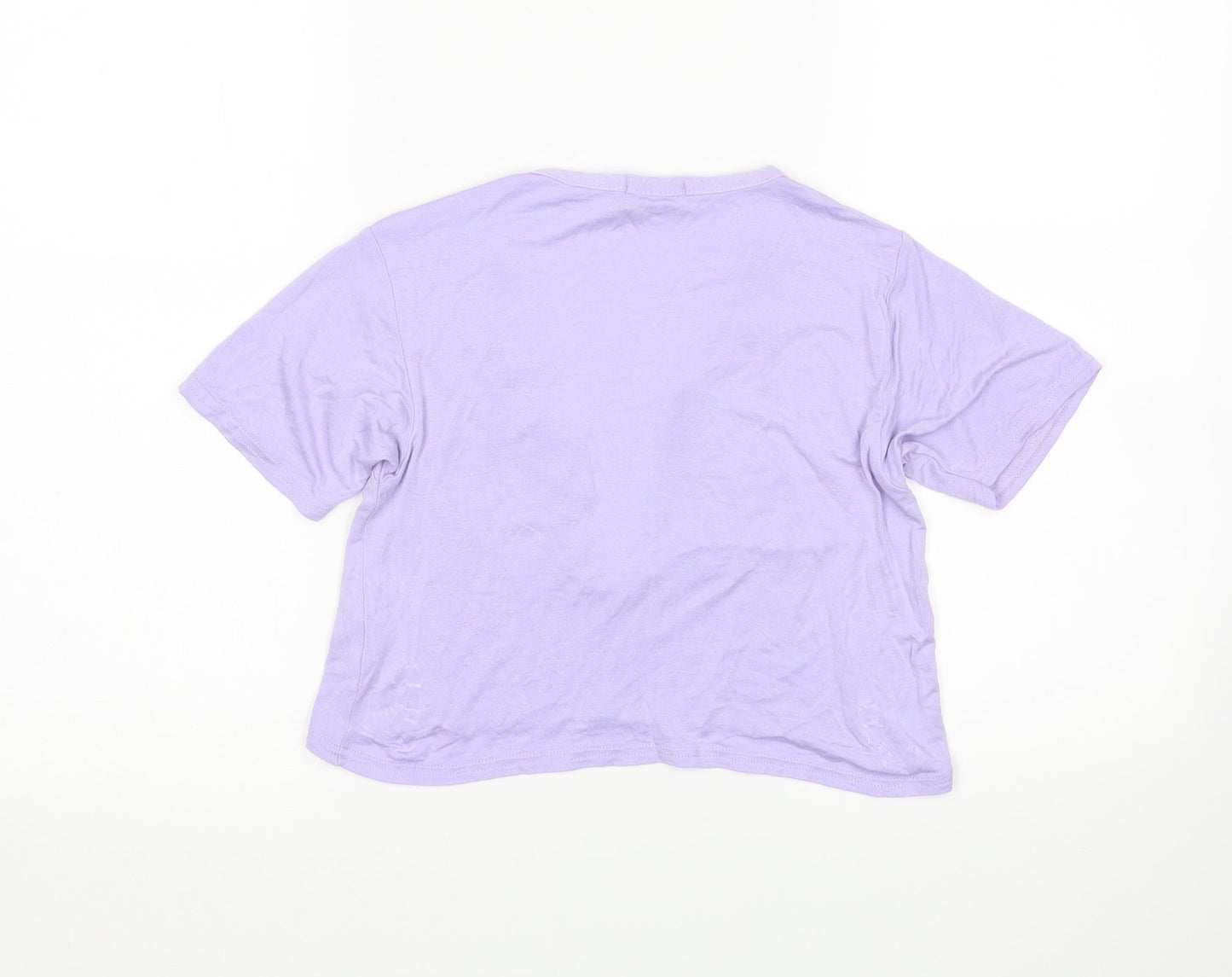 PRETTYLITTLETHING Womens Purple   Cropped T-Shirt Size 8
