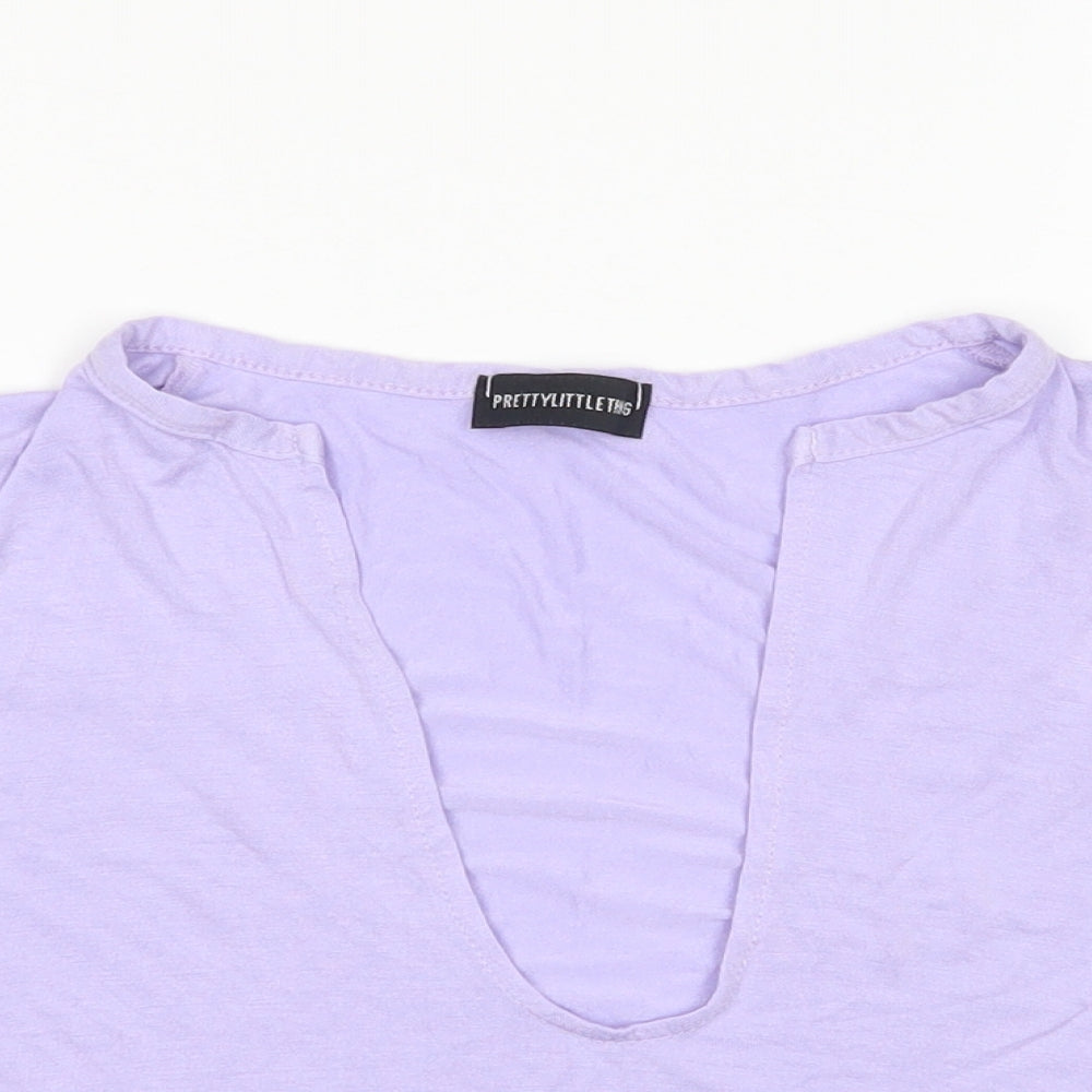 PRETTYLITTLETHING Womens Purple   Cropped T-Shirt Size 8