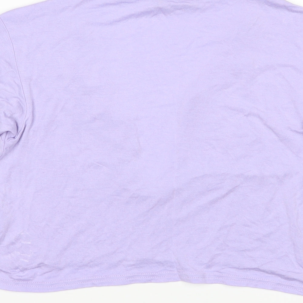 PRETTYLITTLETHING Womens Purple   Cropped T-Shirt Size 8