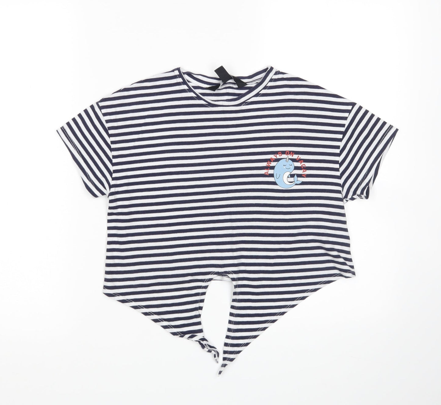 New Look Girls Multicoloured Striped  Basic T-Shirt Size 9 Years