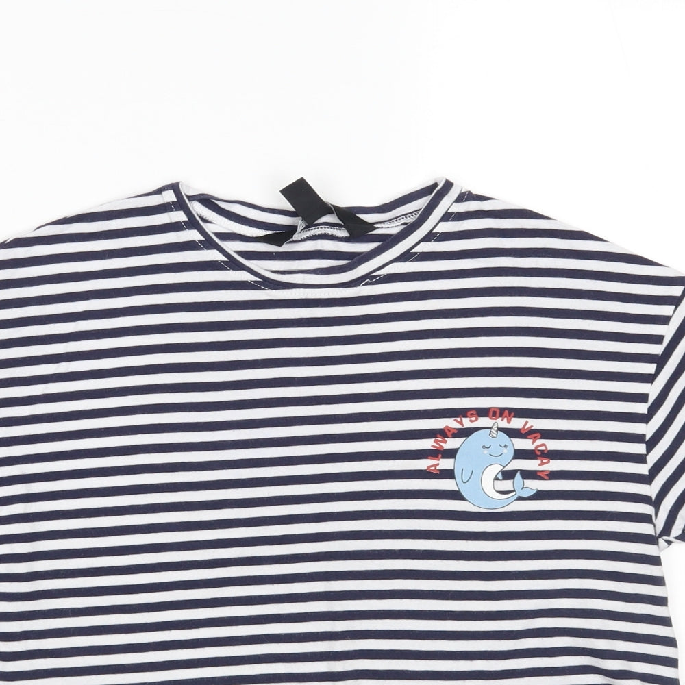 New Look Girls Multicoloured Striped  Basic T-Shirt Size 9 Years