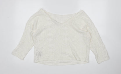 Marks & Spencer Womens White   Pullover Jumper Size 16