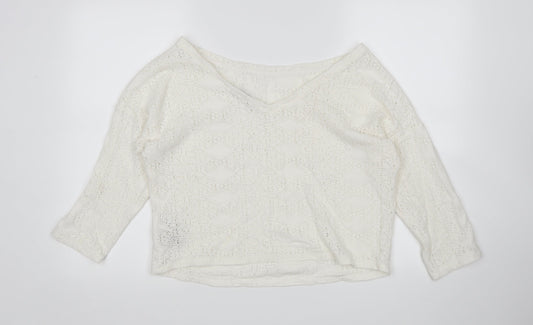 M&S Womens White   Pullover Jumper Size 16