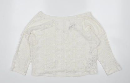 Marks & Spencer Womens White   Pullover Jumper Size 16