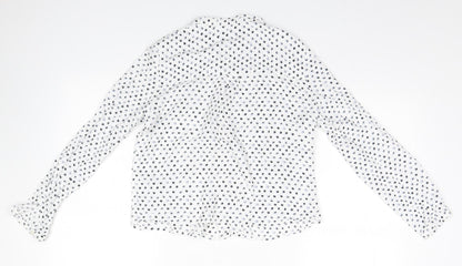 Marks & Spencer Womens White Polka Dot  Basic Button-Up Size 8