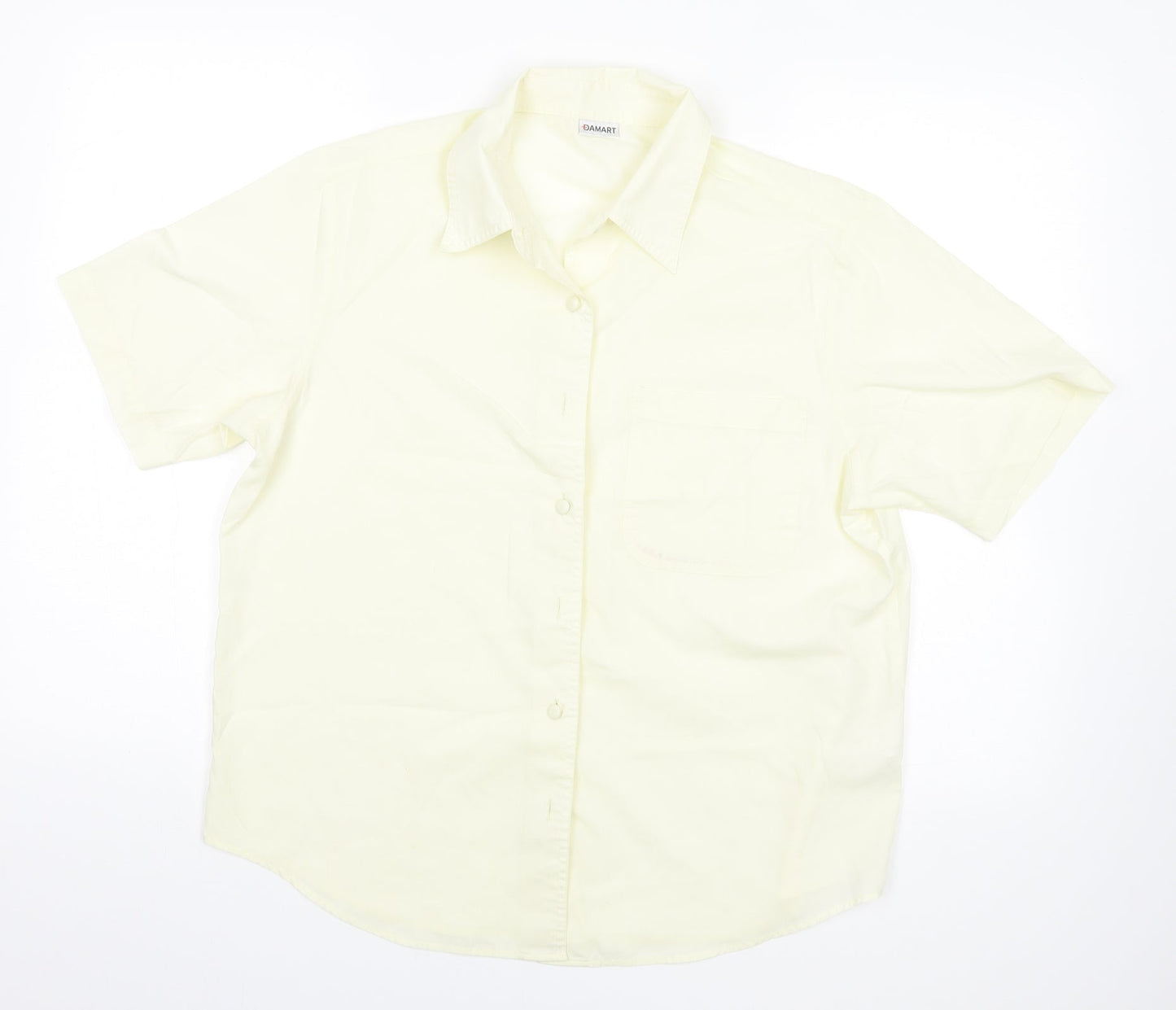 Damart Womens Yellow   Basic Button-Up Size 14