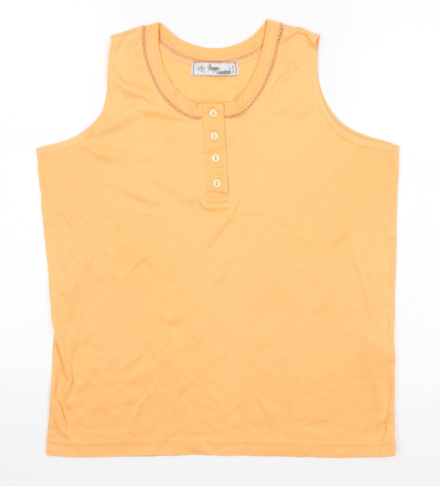 Design Essentials Womens Orange   Basic Tank Size S
