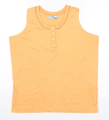 Design Essentials Womens Orange   Basic Tank Size S
