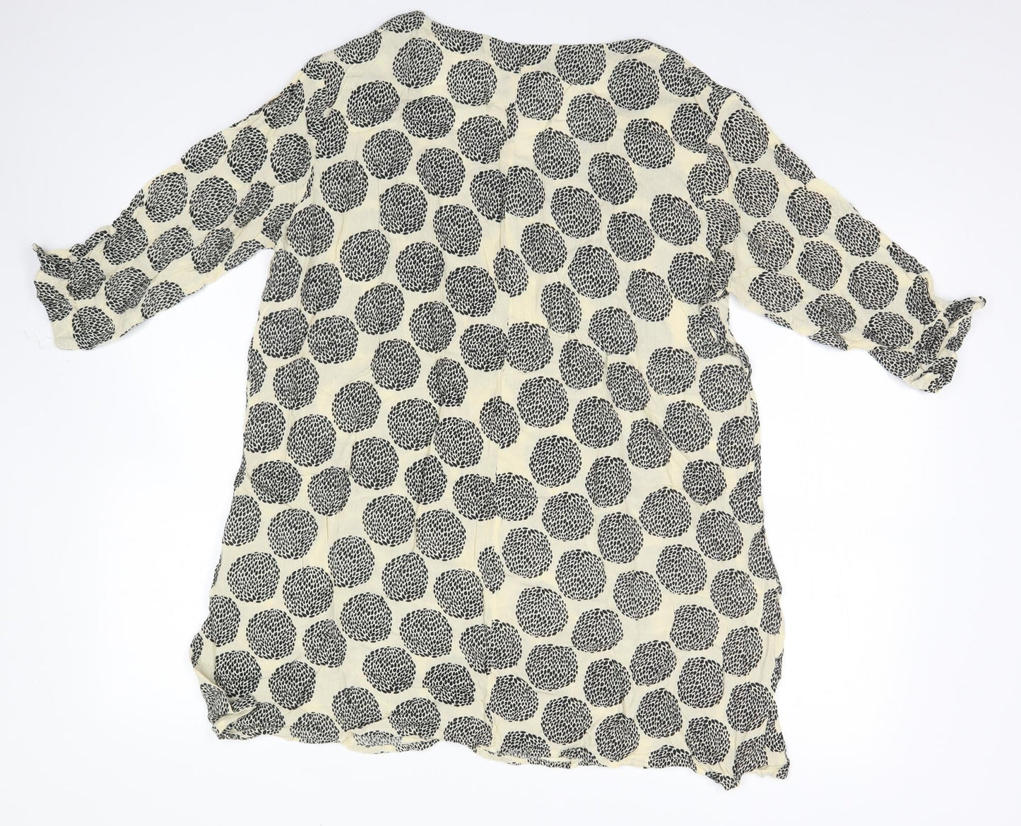 Capri Womens Beige Polka Dot  Basic Blouse Size S