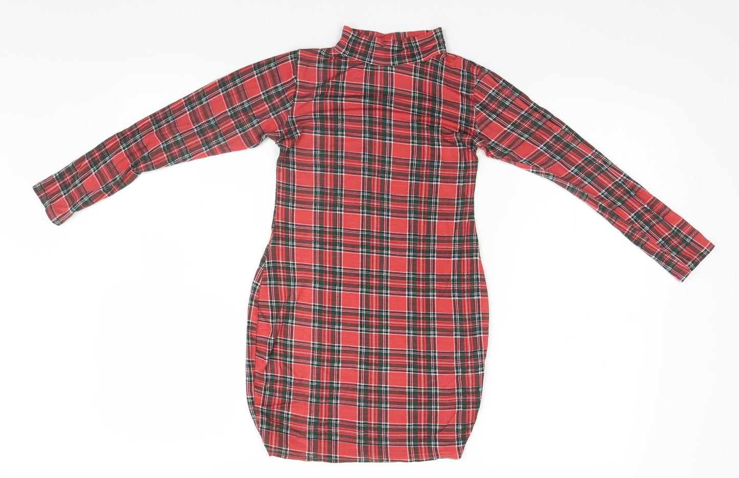 I SAW IT FIRST Womens Red Plaid  Top Pyjama Top Size 10