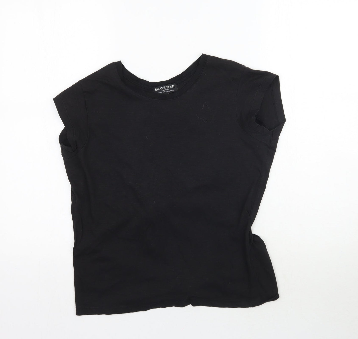 Brave Soul Womens Black   Basic T-Shirt Size XS  - Tie back