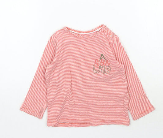 Lupilu Baby Orange Striped  Basic T-Shirt Size 18-24 Months  - Coral