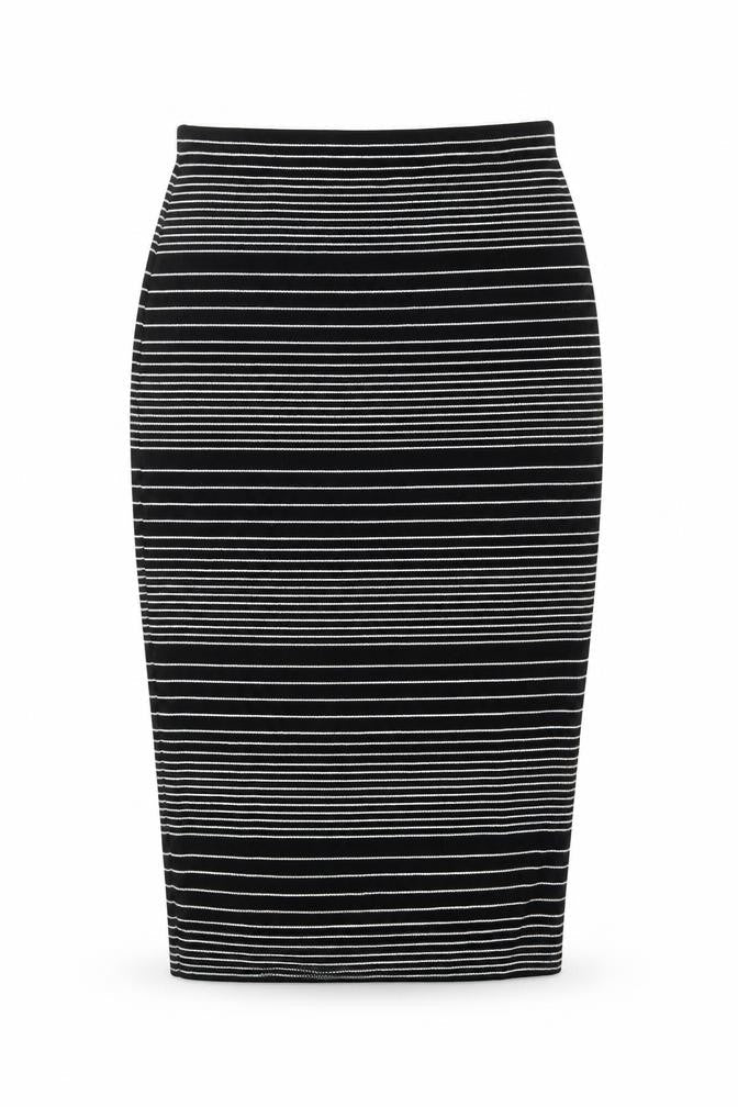 Max Studio Womens Black Striped  Straight & Pencil Skirt Size S