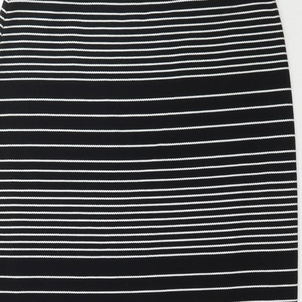 Max Studio Womens Black Striped  Straight & Pencil Skirt Size S