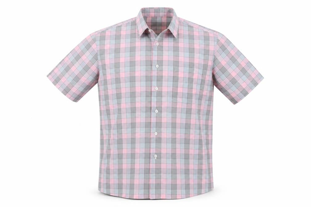 Santana Mens Pink Plaid   Button-Up Size M