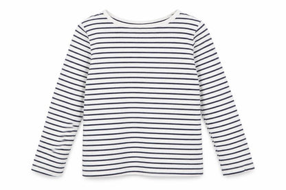 F&F  Girls White Striped  Basic T-Shirt Size 5-6 Years
