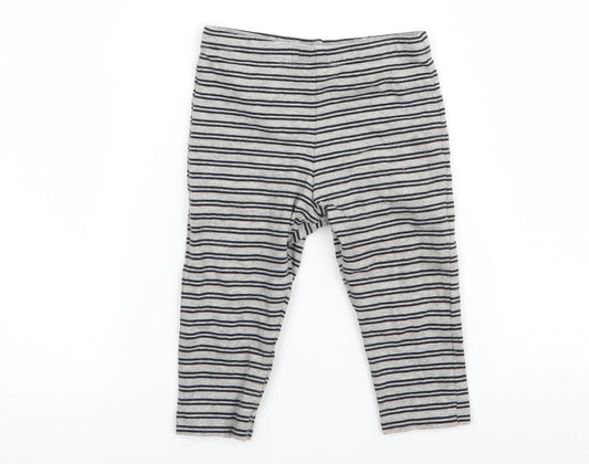 F&F  Boys Grey Striped  Sweatpants Trousers Size 6-9 Months