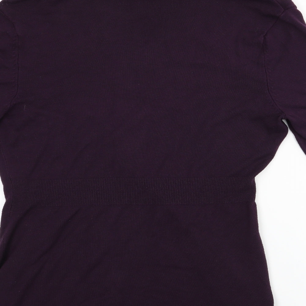 M&Co Womens Purple   Cardigan Jumper Size M