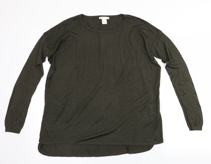 Preloved H&M  Womens Green   Basic T-Shirt Size S - Front