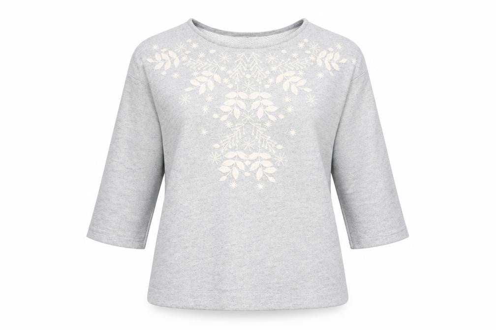 Tu  Womens Grey Floral  Pullover Jumper Size 10