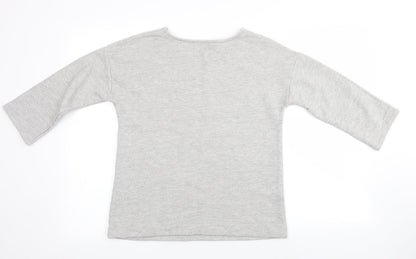 Tu  Womens Grey Floral  Pullover Jumper Size 10