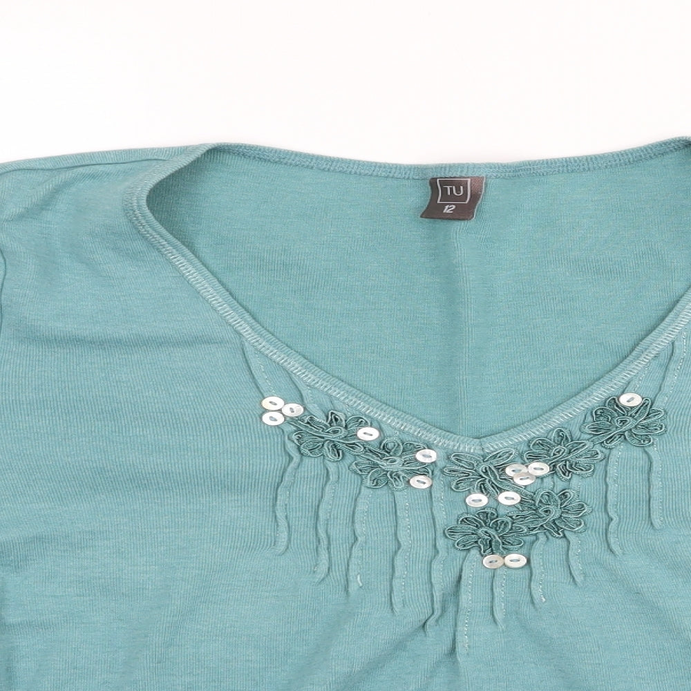 TU Womens Green   Basic T-Shirt Size 12