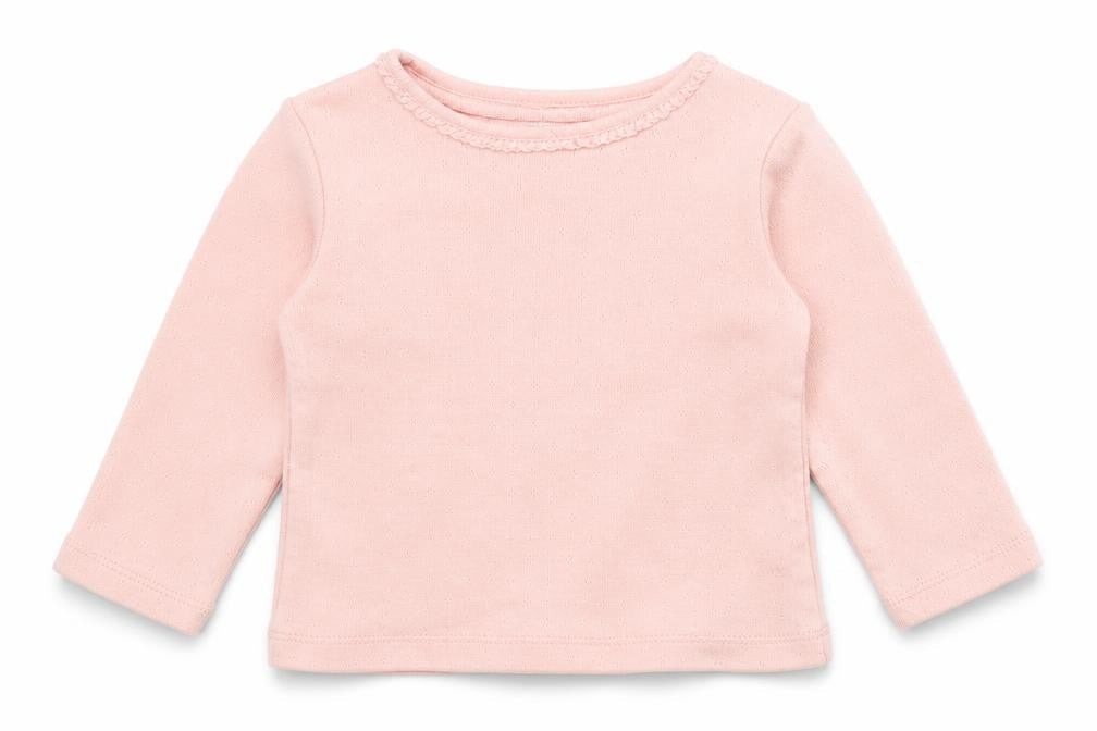 Fred&flo Girls Pink   Basic T-Shirt Size 3-6 Months