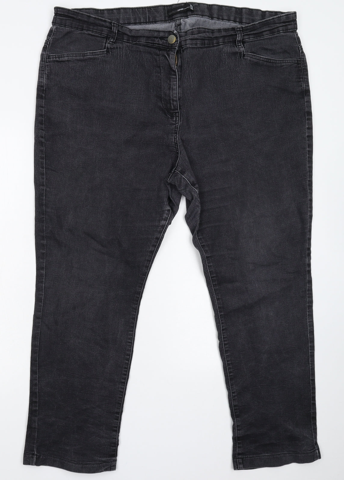 Preworn Womens Black  Denim Skinny Jeans Size 42 in L27 in