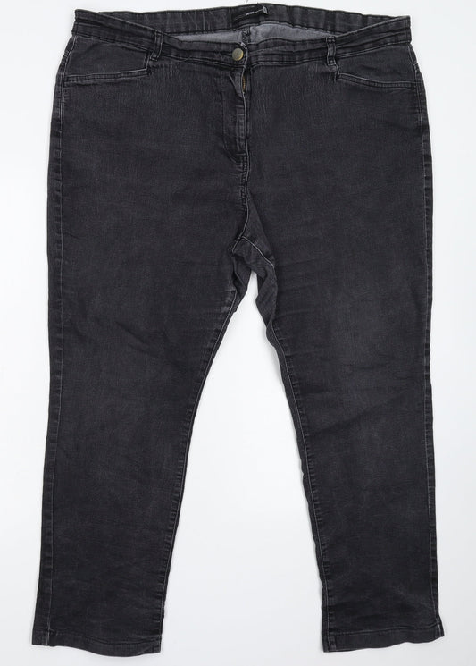 Preworn Womens Black  Denim Skinny Jeans Size 42 in L27 in