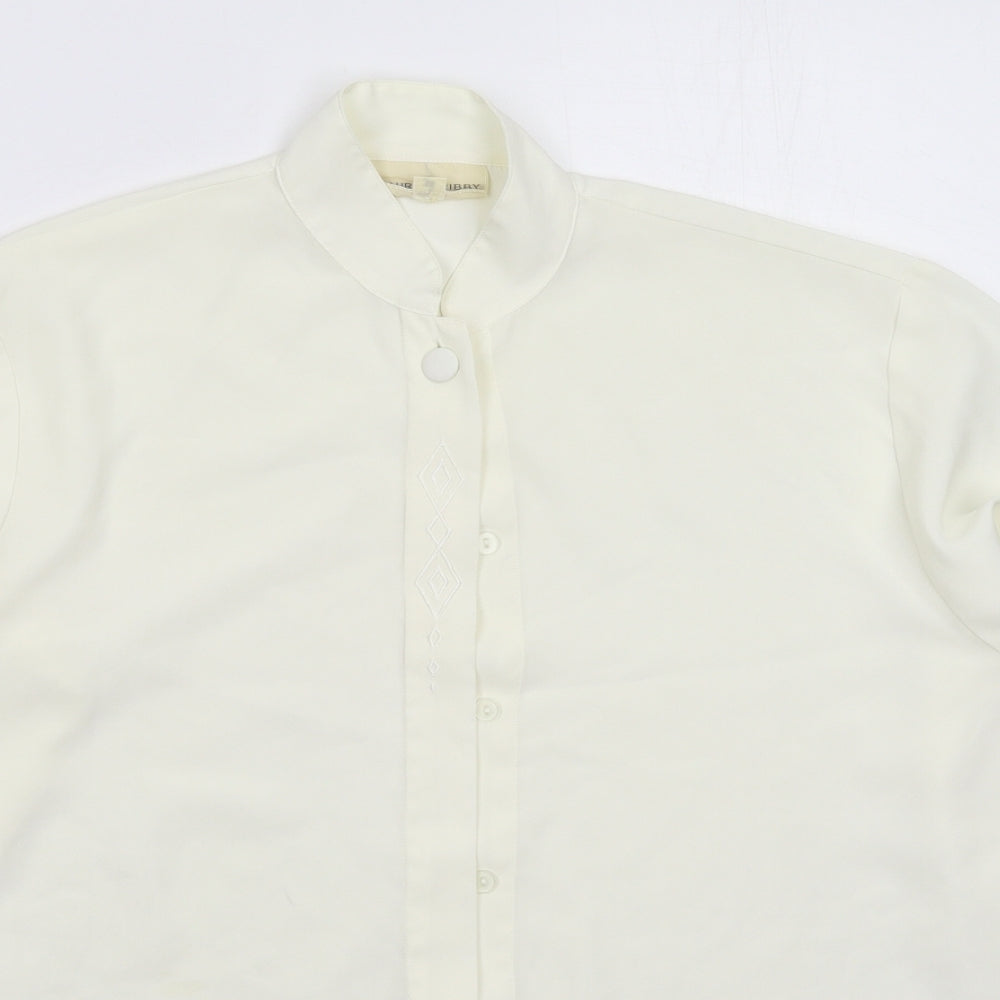 Laura Gribby Womens White   Basic Button-Up Size 10