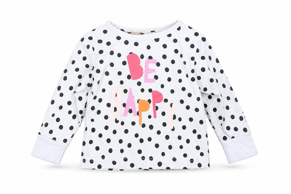 Matalan Girls Black Polka Dot  Basic T-Shirt Size 12-18 Months