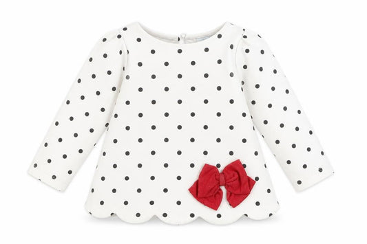 Maggie & Zoe Girls Black Polka Dot  Pullover T-Shirt Size 9-12 Months