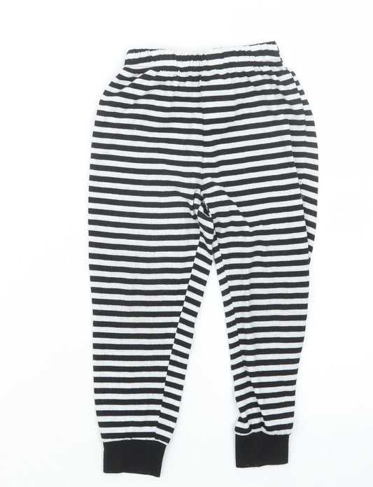 Matalan Girls Black Striped  Capri Pyjama Pants Size 5 Years