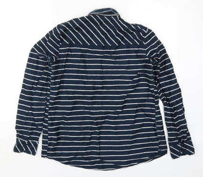 Next Womens Blue Striped  Basic Button-Up Size 6