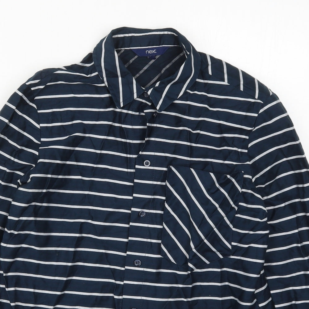 NEXT Womens Blue Striped  Basic Button-Up Size 6