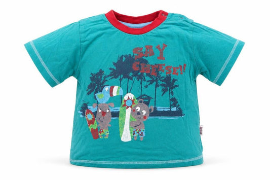 Aardvark Boys Blue   Basic T-Shirt Size 18-24 Months  - Say Cheese